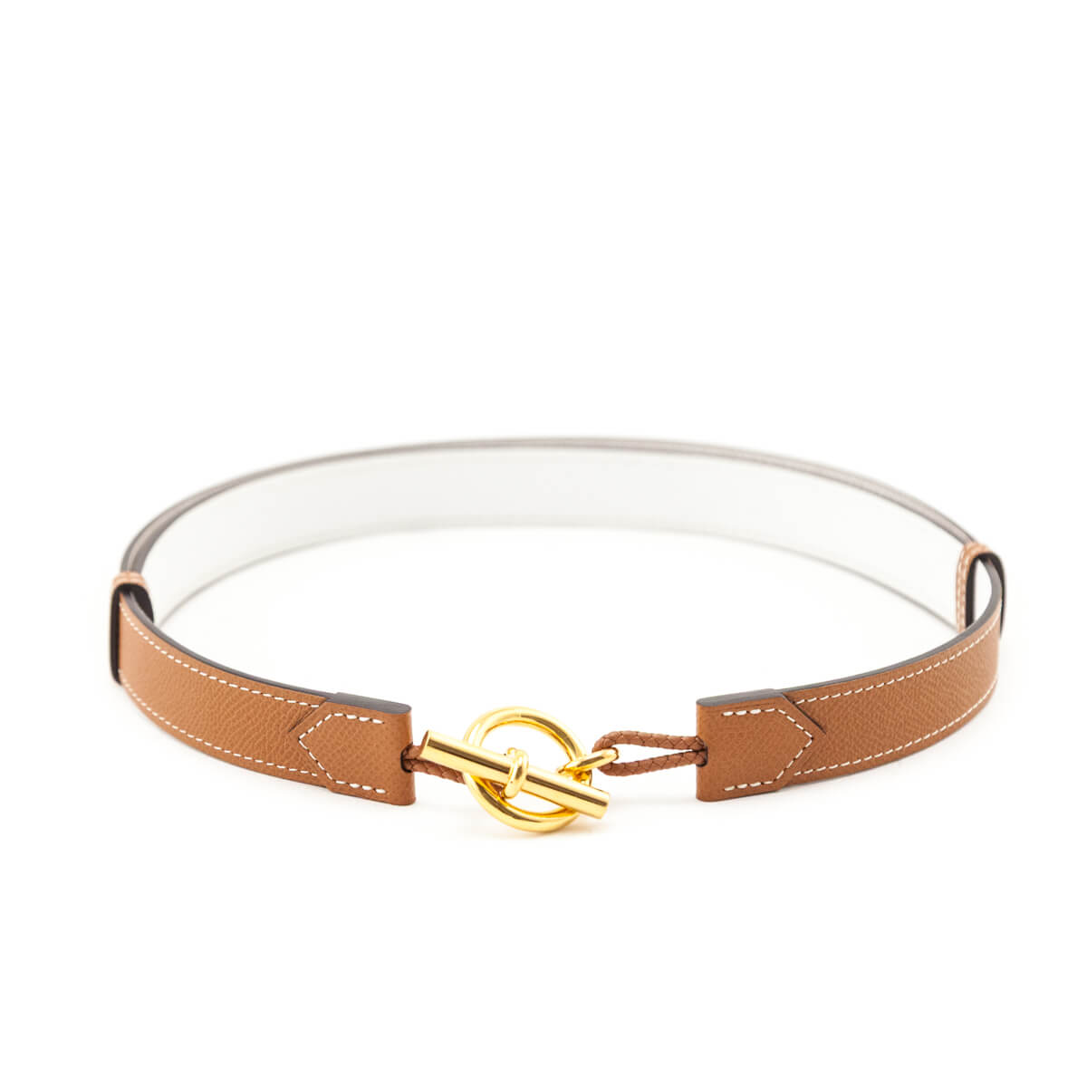 Hermes Gold White Babord 24 Reversible Belt - Love that Bag etc - Preowned Authentic Designer Handbags Preloved Fashions