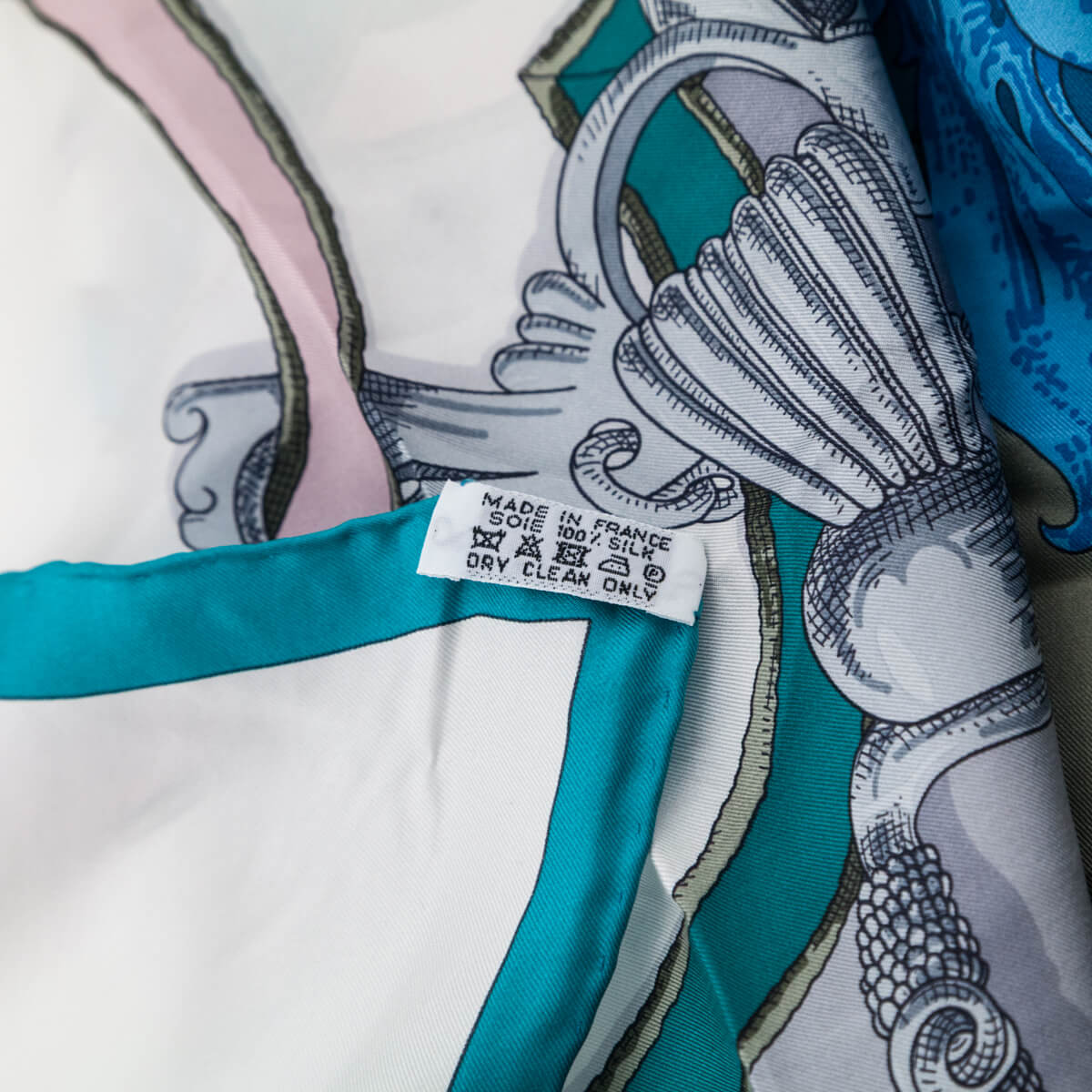Hermes Grey Blue L'Instruction du Roy Summer Weight Silk Scarf 140 - Love that Bag etc - Preowned Authentic Designer Handbags Preloved Fashions