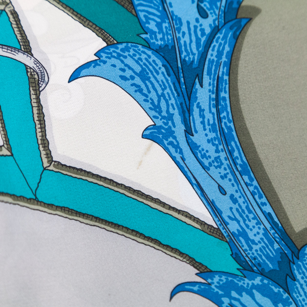 Hermes Grey Blue L'Instruction du Roy Summer Weight Silk Scarf 140 - Love that Bag etc - Preowned Authentic Designer Handbags Preloved Fashions