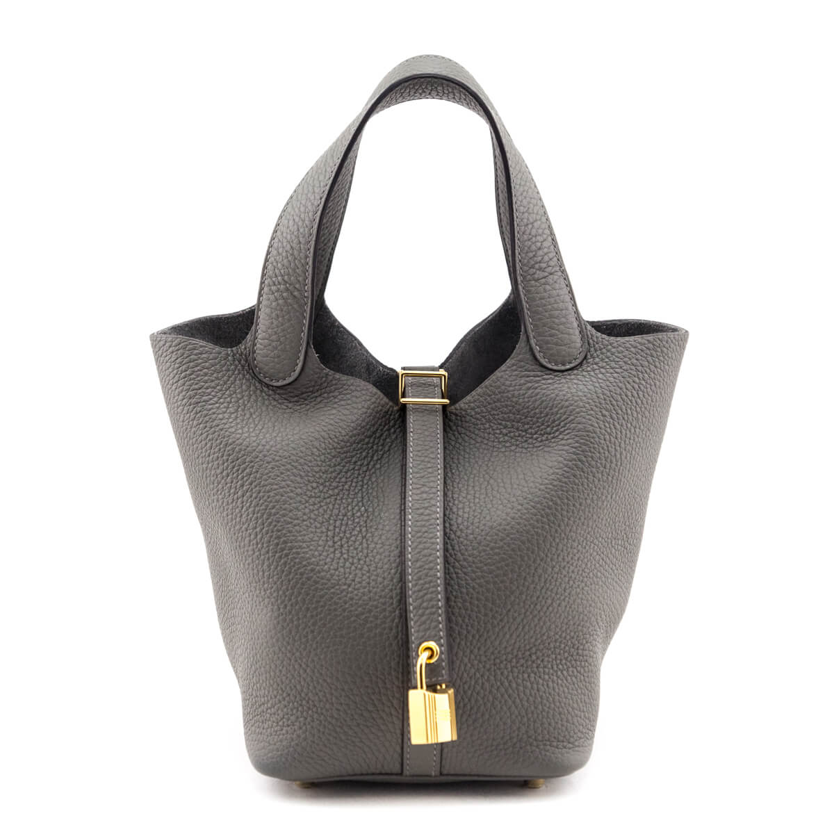 Hermes Gris Meyer Clemence Picotin 18 - Love that Bag etc - Preowned Authentic Designer Handbags Preloved Fashions