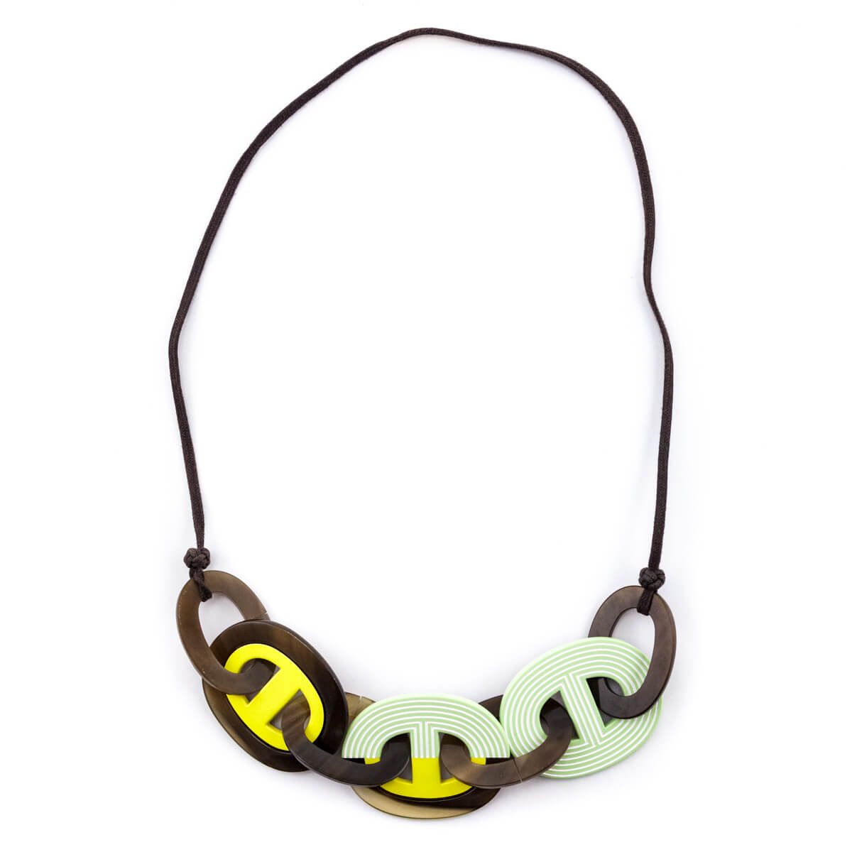 Hermes Horn, Yellow Green Karamba Necklace - Love that Bag etc - Preowned Authentic Designer Handbags Preloved Fashions