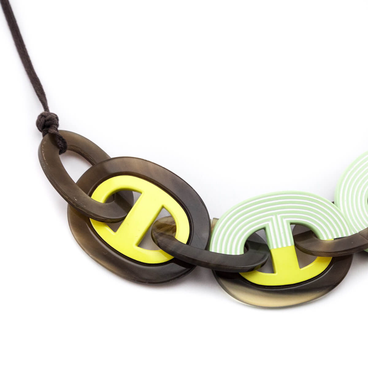 Hermes Horn, Yellow Green Karamba Necklace - Love that Bag etc - Preowned Authentic Designer Handbags Preloved Fashions