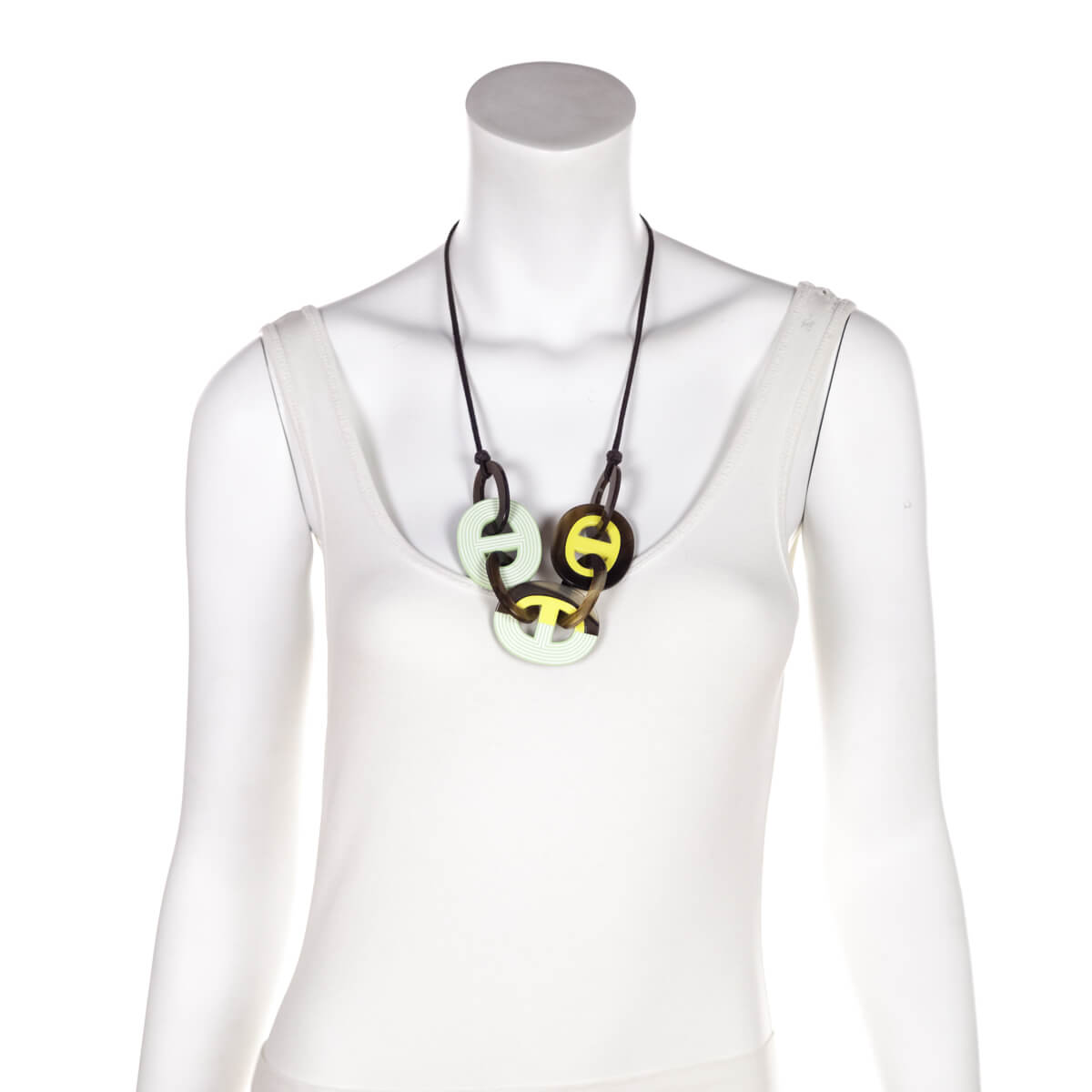 Hermes Horn, Yellow Green Karamba Necklace - Love that Bag etc - Preowned Authentic Designer Handbags Preloved Fashions