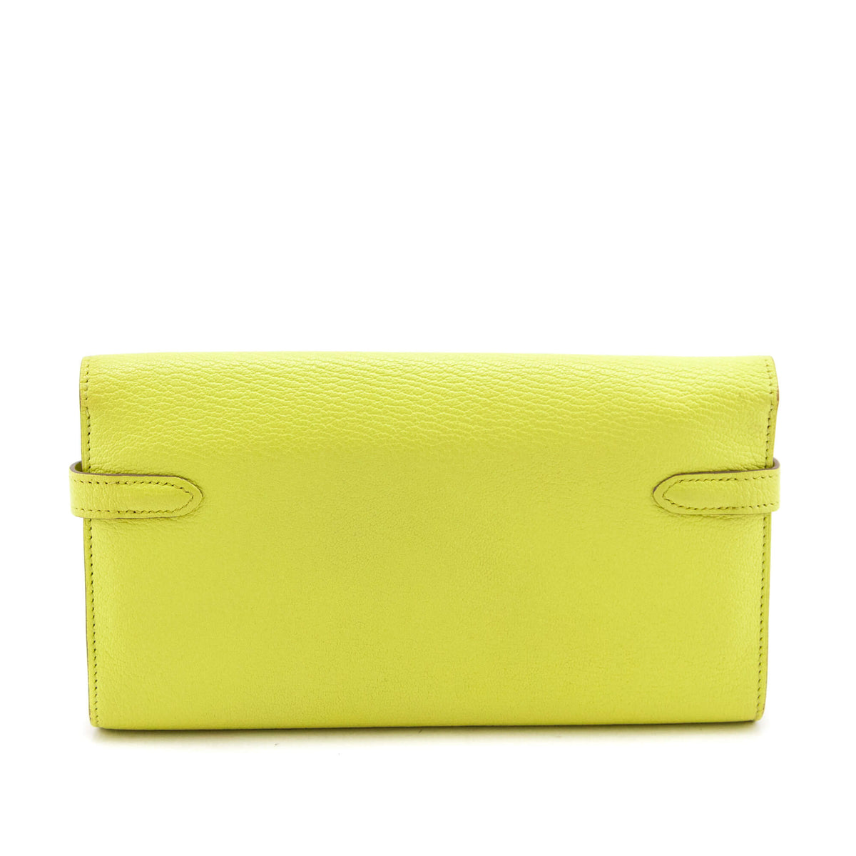 Hermes Lime Chevre Mysore Kelly Longue Wallet - Love that Bag etc - Preowned Authentic Designer Handbags Preloved Fashions