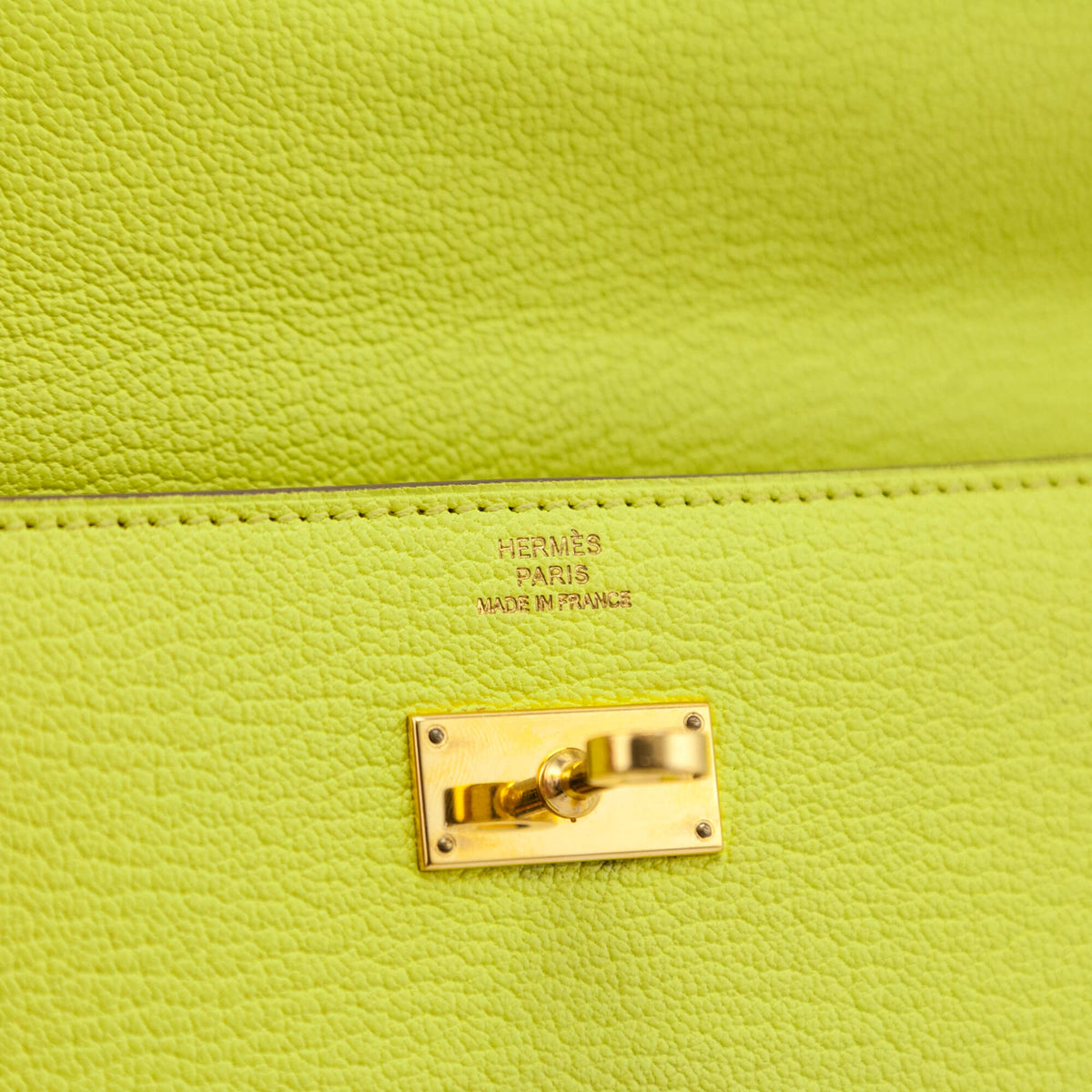 Hermes Lime Chevre Mysore Kelly Longue Wallet - Love that Bag etc - Preowned Authentic Designer Handbags Preloved Fashions