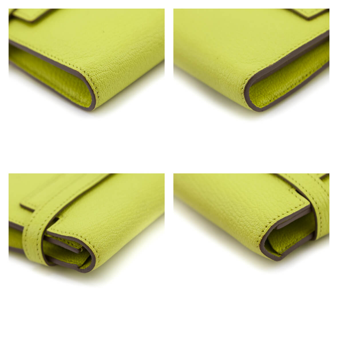 Hermes Lime Chevre Mysore Kelly Longue Wallet - Love that Bag etc - Preowned Authentic Designer Handbags Preloved Fashions