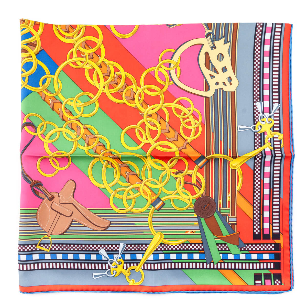 Hermes Multicolour Brides et Gris Silk Scarf 90 - Love that Bag etc - Preowned Authentic Designer Handbags Preloved Fashions