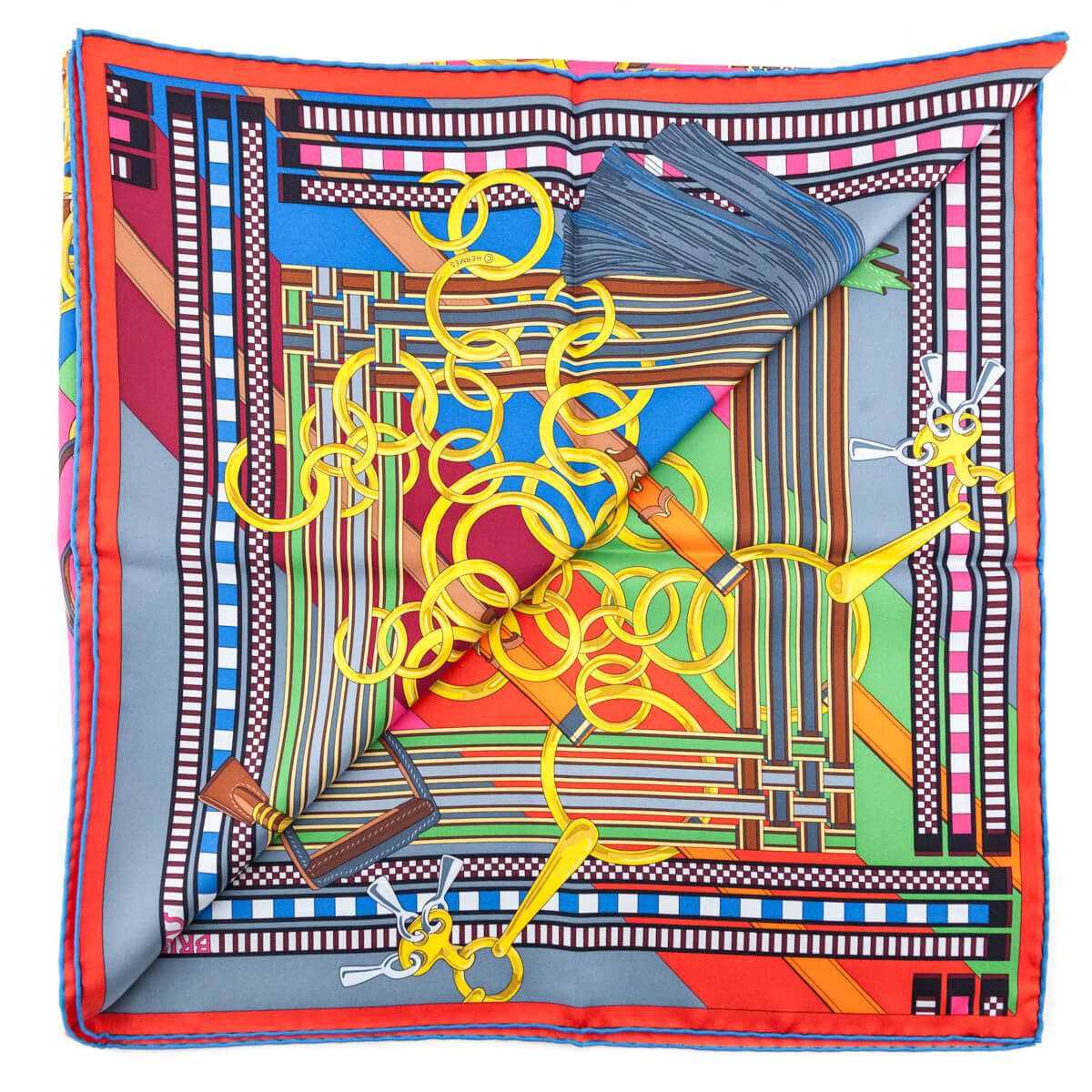 Hermes Multicolour Brides et Gris Silk Scarf 90 - Love that Bag etc - Preowned Authentic Designer Handbags Preloved Fashions