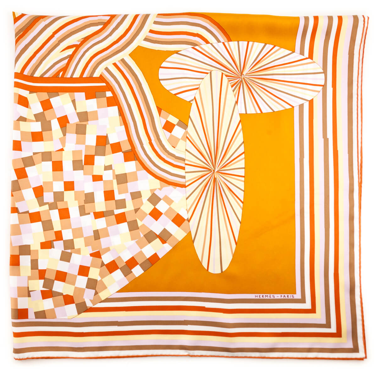 Hermes Orange Flores Del Este Silk Giant Scarf 140 - Love that Bag etc - Preowned Authentic Designer Handbags Preloved Fashions