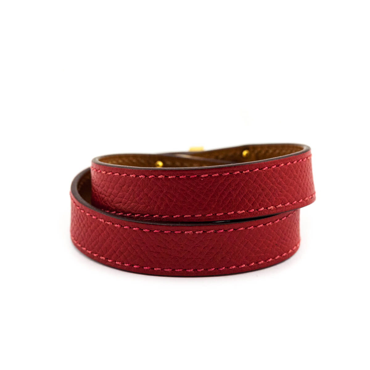 Hermes Red Epsom Kelly Double Tour Bracelet Size XS - Love that Bag etc - Preowned Authentic Designer Handbags Preloved Fashions