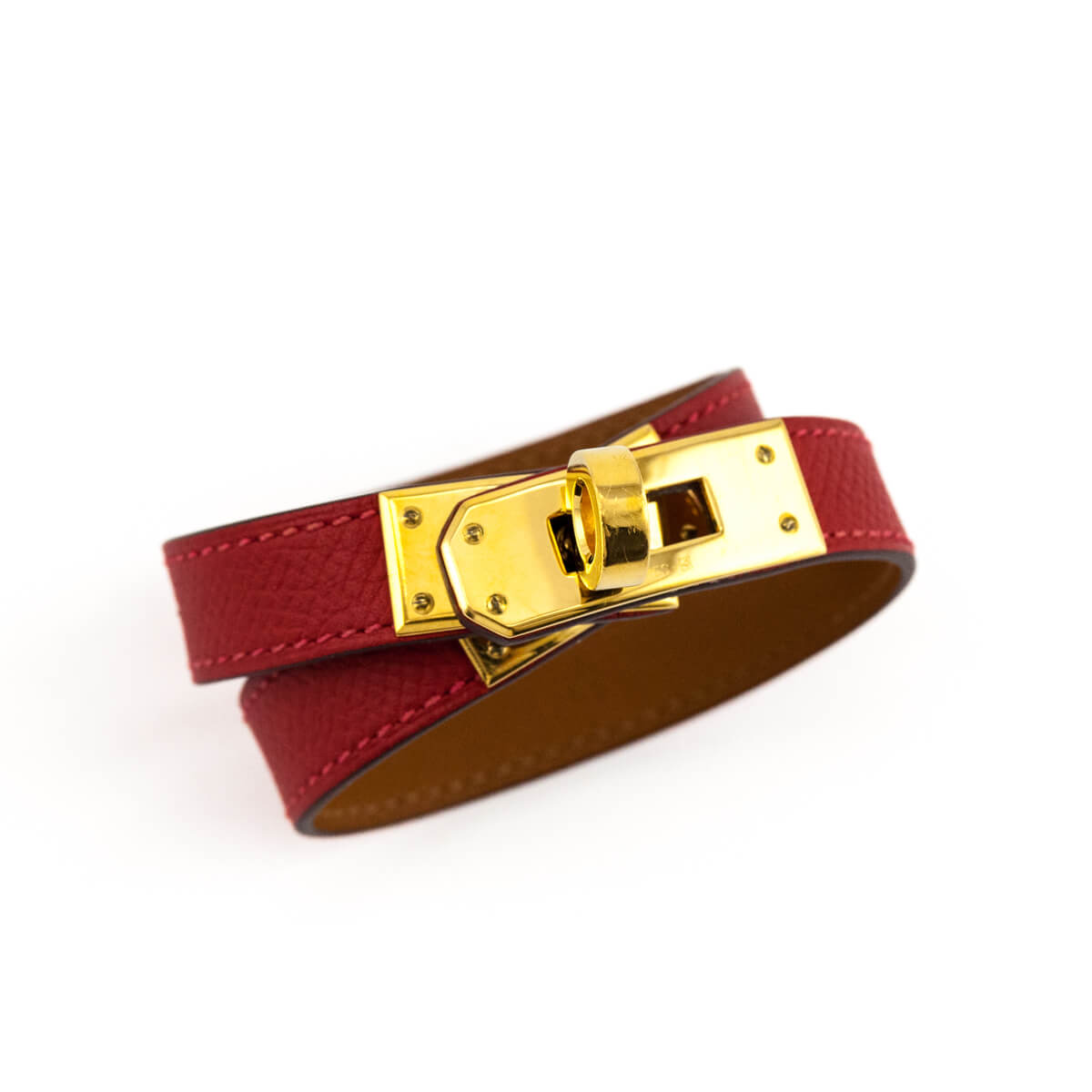Hermes Red Epsom Kelly Double Tour Bracelet Size XS - Love that Bag etc - Preowned Authentic Designer Handbags Preloved Fashions