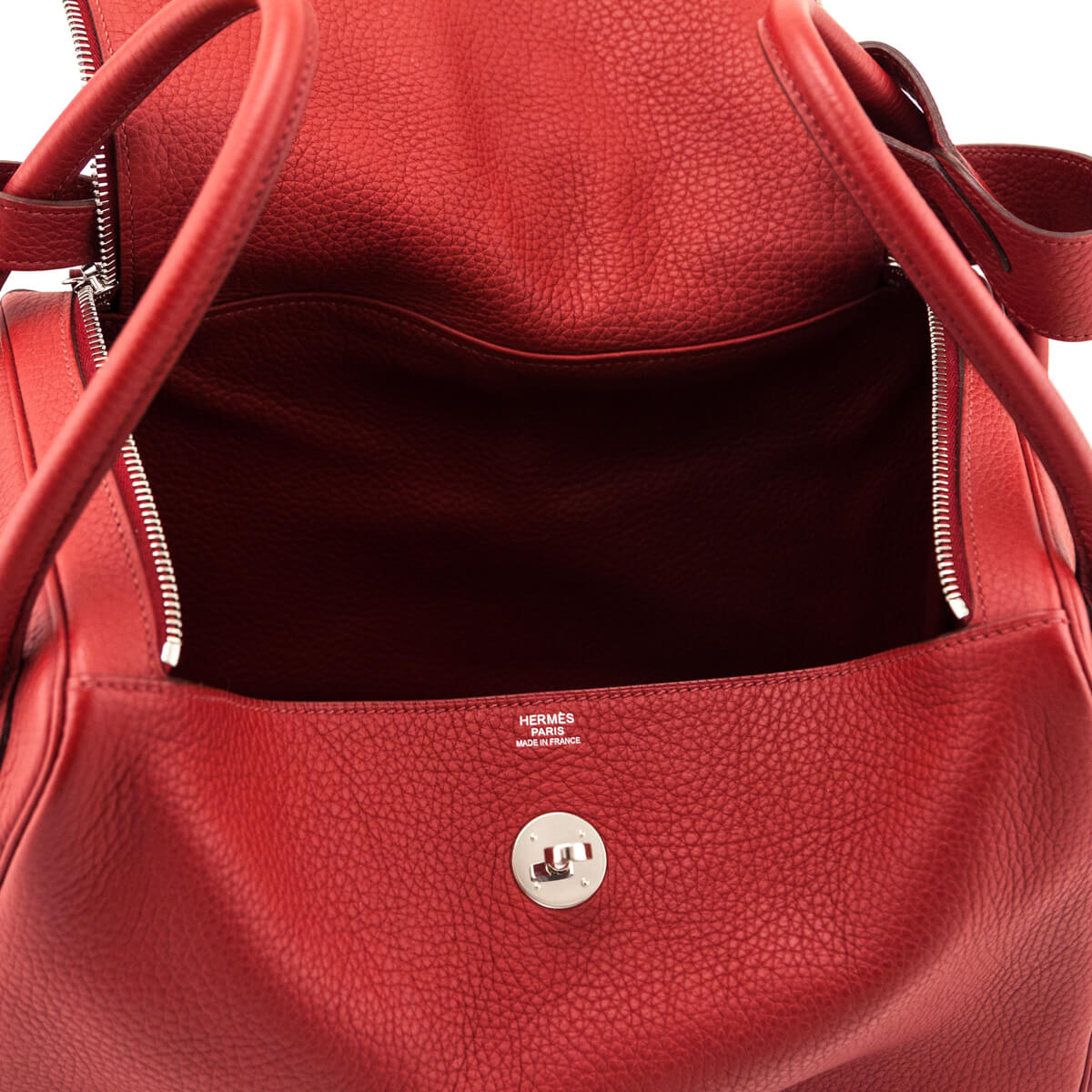 Hermes Rouge Garance Clemence Lindy 34 - Love that Bag etc - Preowned Authentic Designer Handbags Preloved Fashions