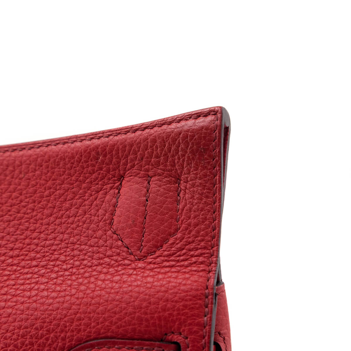 Hermes Rouge H Rouge Casaque Taurillon Clemence Bi-Color Jypsiere 28 - Love that Bag etc - Preowned Authentic Designer Handbags Preloved Fashions