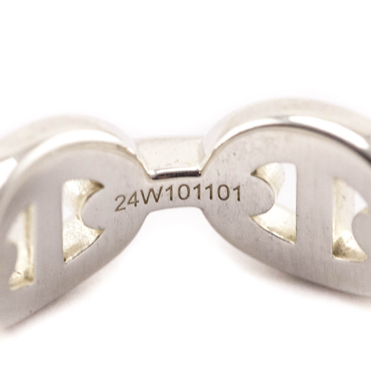 Hermes Sterling Silver Small Chaine d'Ancre Enchainee Ring Size 50 - Love that Bag etc - Preowned Authentic Designer Handbags Preloved Fashions