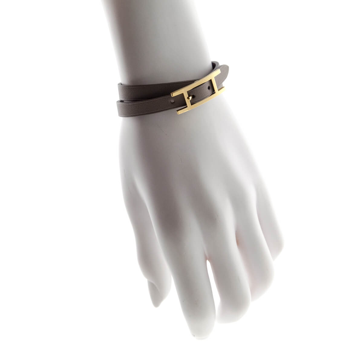 Hermes Taupe Swift Behapi Double Tour Bracelet Size S - Love that Bag etc - Preowned Authentic Designer Handbags Preloved Fashions