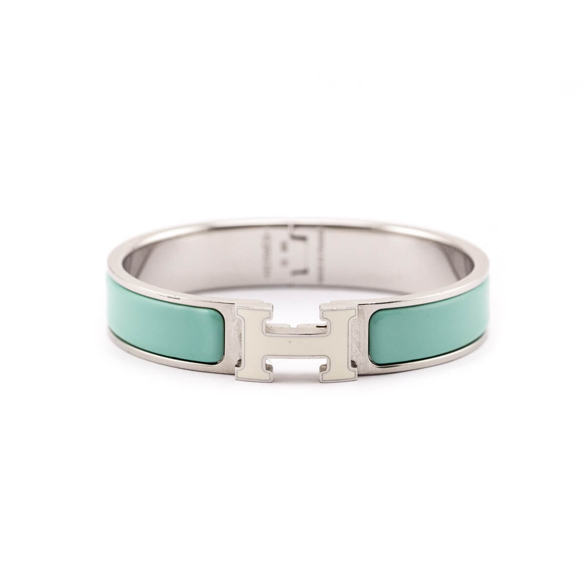 Hermes Turquoise Enamel Clic H Narrow Bracelet Size S - Love that Bag etc - Preowned Authentic Designer Handbags Preloved Fashions