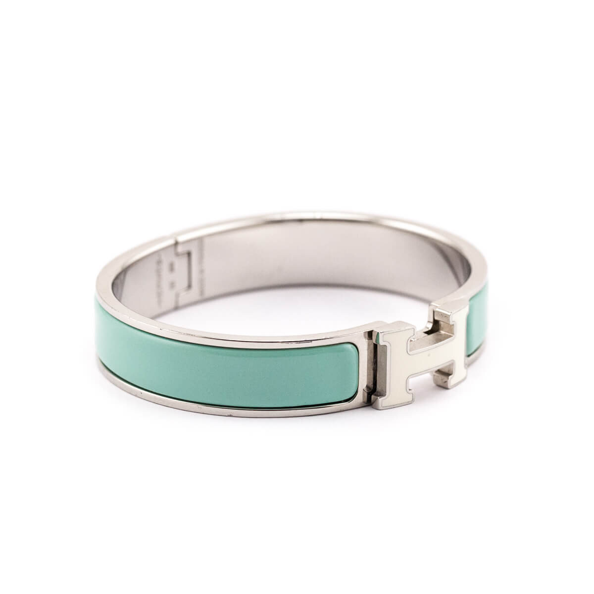 Hermes Turquoise Enamel Clic H Narrow Bracelet Size S - Love that Bag etc - Preowned Authentic Designer Handbags Preloved Fashions