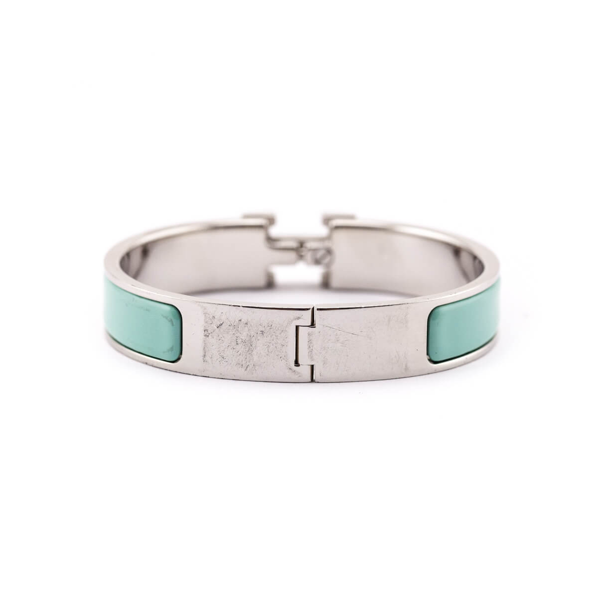 Hermes Turquoise Enamel Clic H Narrow Bracelet Size S - Love that Bag etc - Preowned Authentic Designer Handbags Preloved Fashions