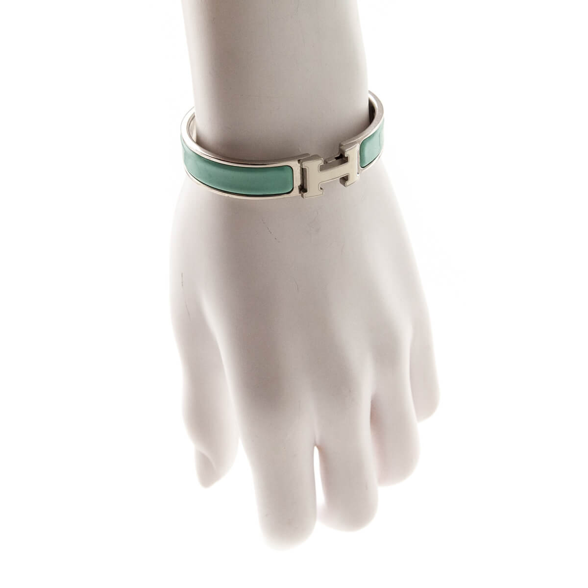 Hermes Turquoise Enamel Clic H Narrow Bracelet Size S - Love that Bag etc - Preowned Authentic Designer Handbags Preloved Fashions