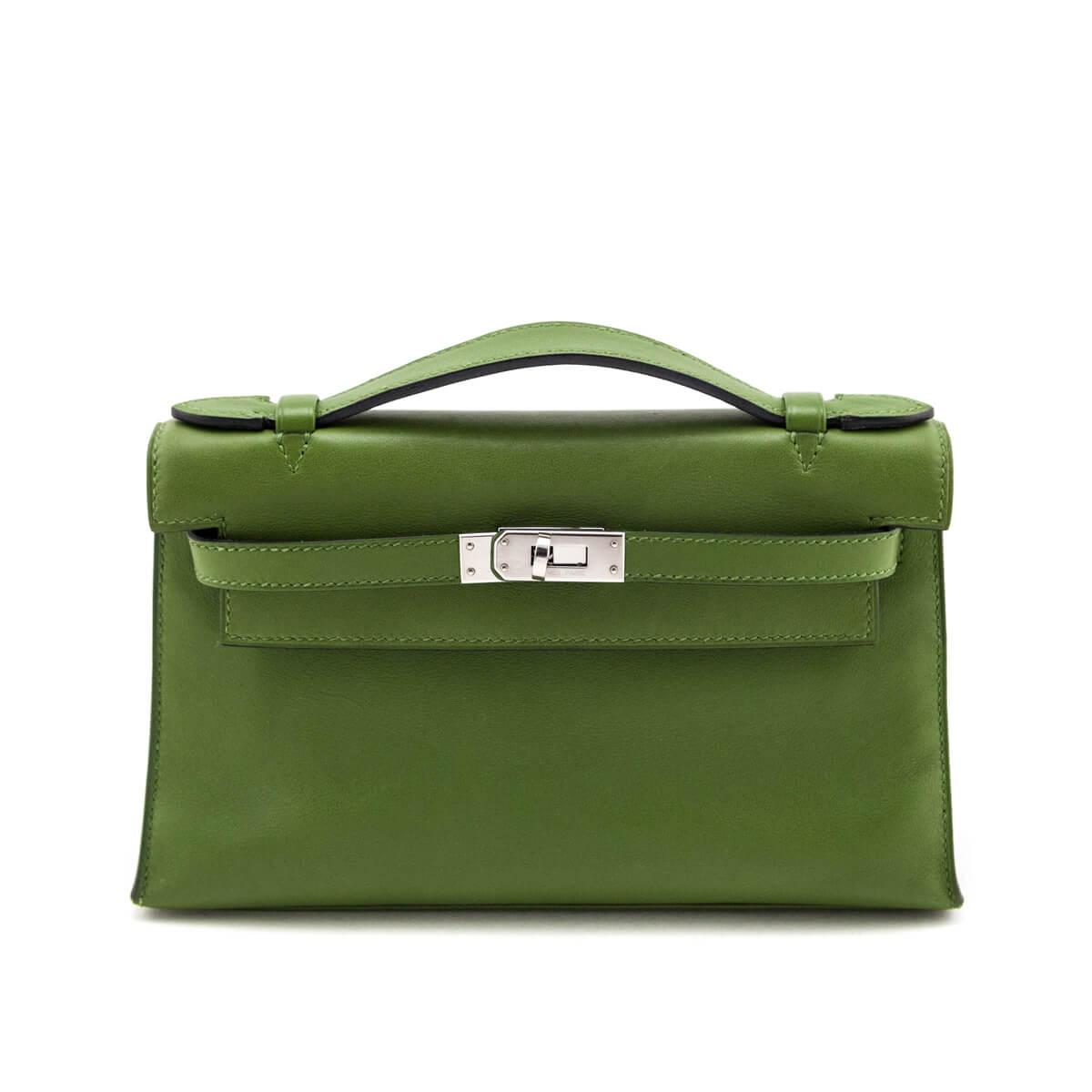 Hermes Vert Pelouse Swift Kelly Pochette - Love that Bag etc - Preowned Authentic Designer Handbags Preloved Fashions