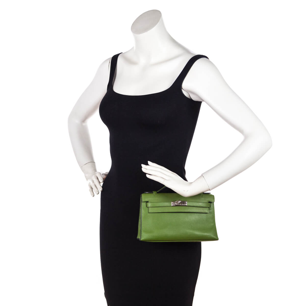 Hermes Vert Pelouse Swift Kelly Pochette - Love that Bag etc - Preowned Authentic Designer Handbags Preloved Fashions