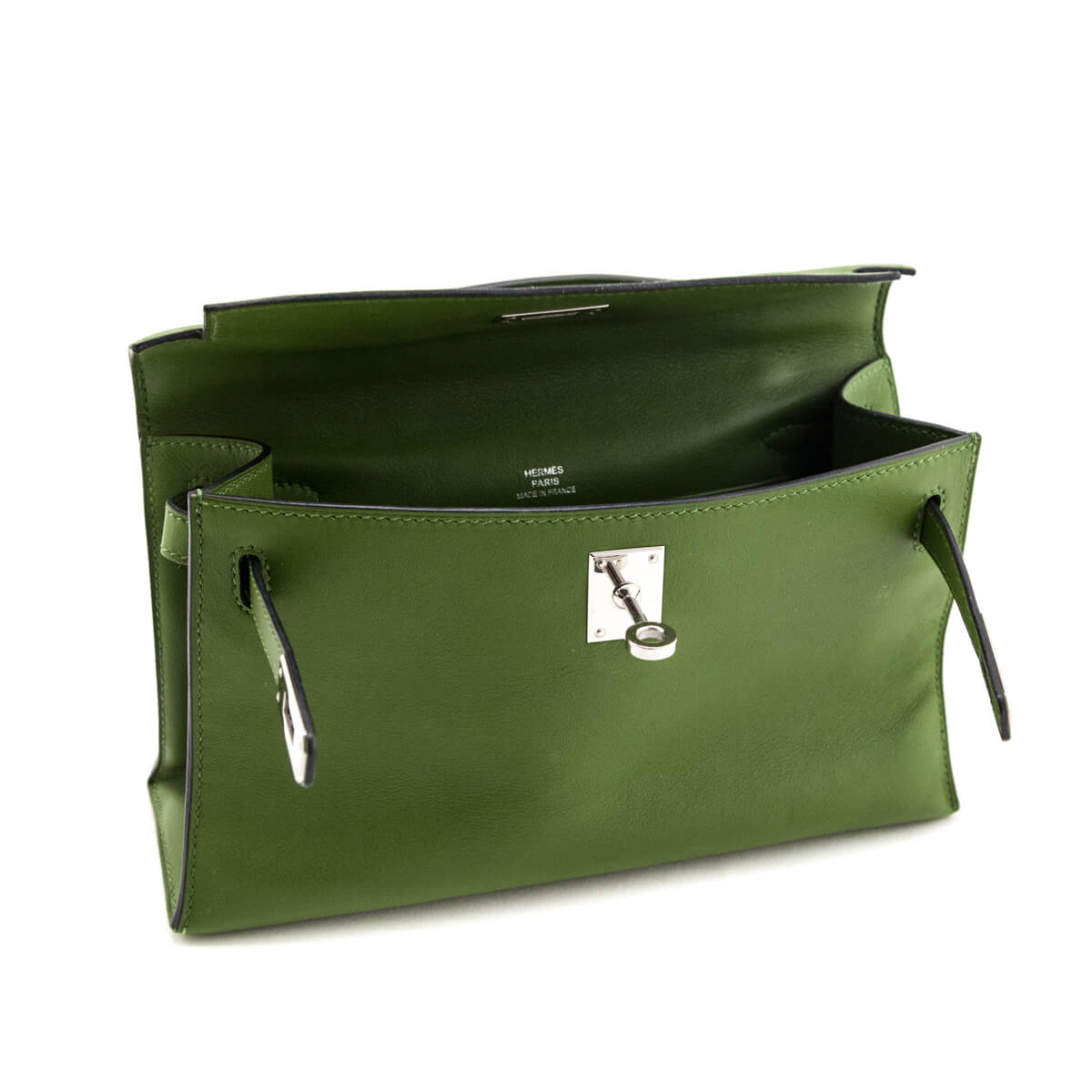 Hermes Vert Pelouse Swift Kelly Pochette - Love that Bag etc - Preowned Authentic Designer Handbags Preloved Fashions