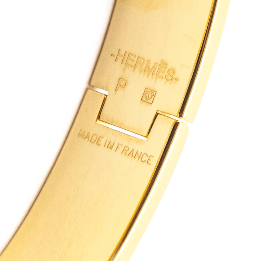 Hermes White Enamel Clic H Narrow Bracelet - Love that Bag etc - Preowned Authentic Designer Handbags Preloved Fashions