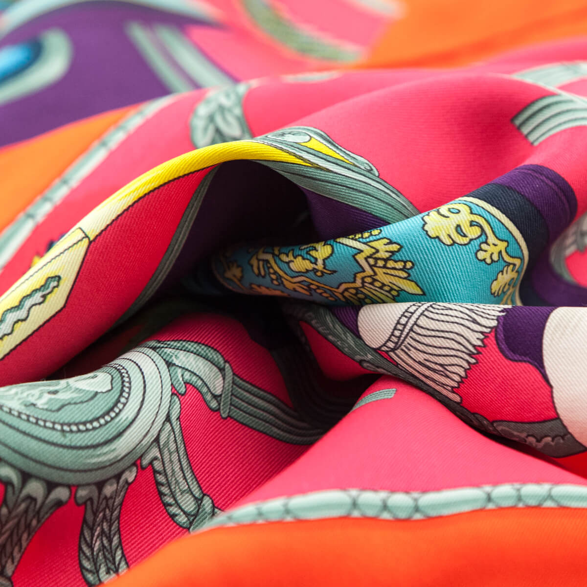 Hermes Pink Orange Coach Silk Scarf 70 - Love that Bag etc - Preowned Authentic Designer Handbags Preloved Fashions
