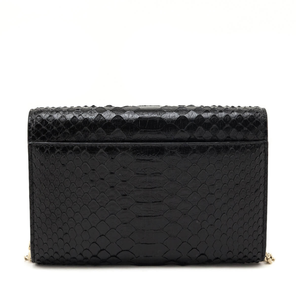 Jimmy Choo Black Python Varenne Chain Clutch - Love that Bag etc - Preowned Authentic Designer Handbags Preloved Fashions