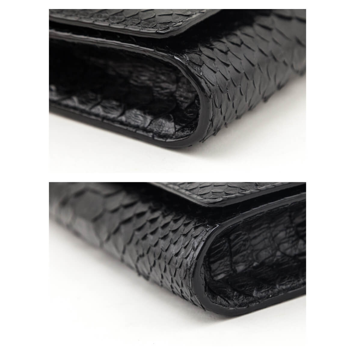 Jimmy Choo Black Python Varenne Chain Clutch - Love that Bag etc - Preowned Authentic Designer Handbags Preloved Fashions