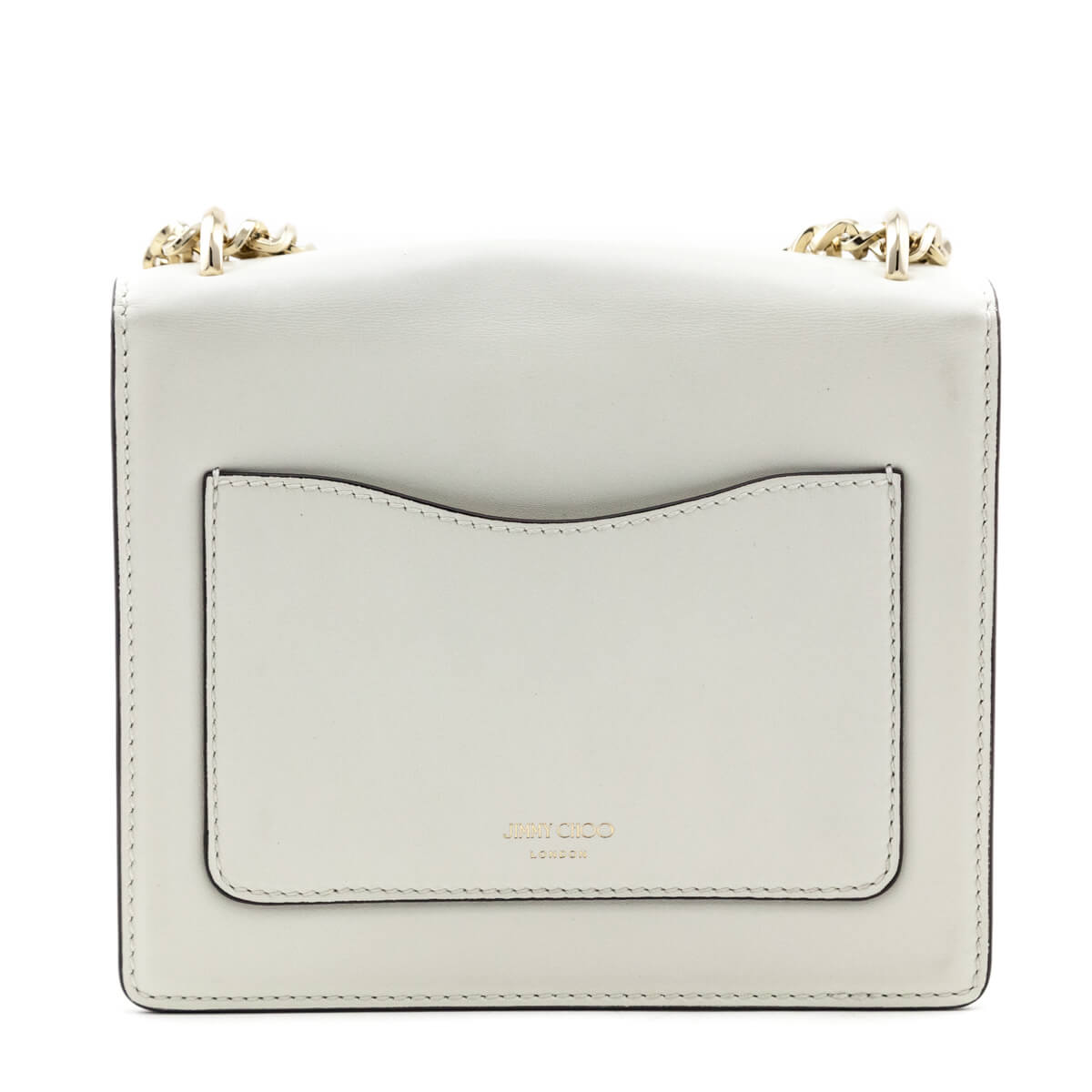 Jimmy Choo Latte White Calfskin Avenue Quad Shoulder Bag - Love that Bag etc - Preowned Authentic Designer Handbags Preloved Fashions
