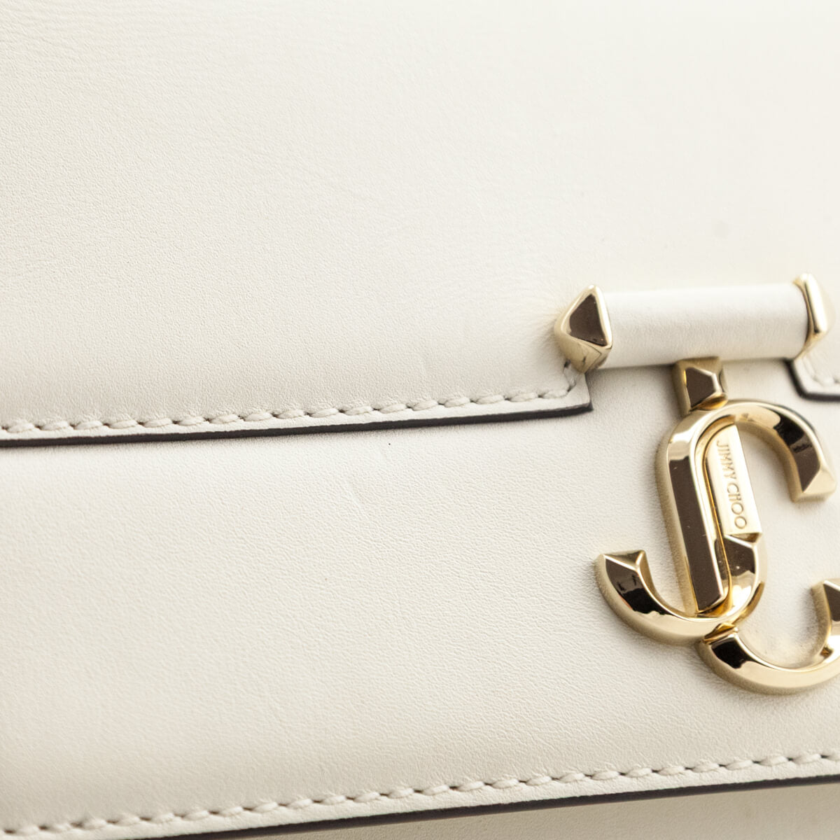 Jimmy Choo Latte White Calfskin Avenue Quad Shoulder Bag - Love that Bag etc - Preowned Authentic Designer Handbags Preloved Fashions