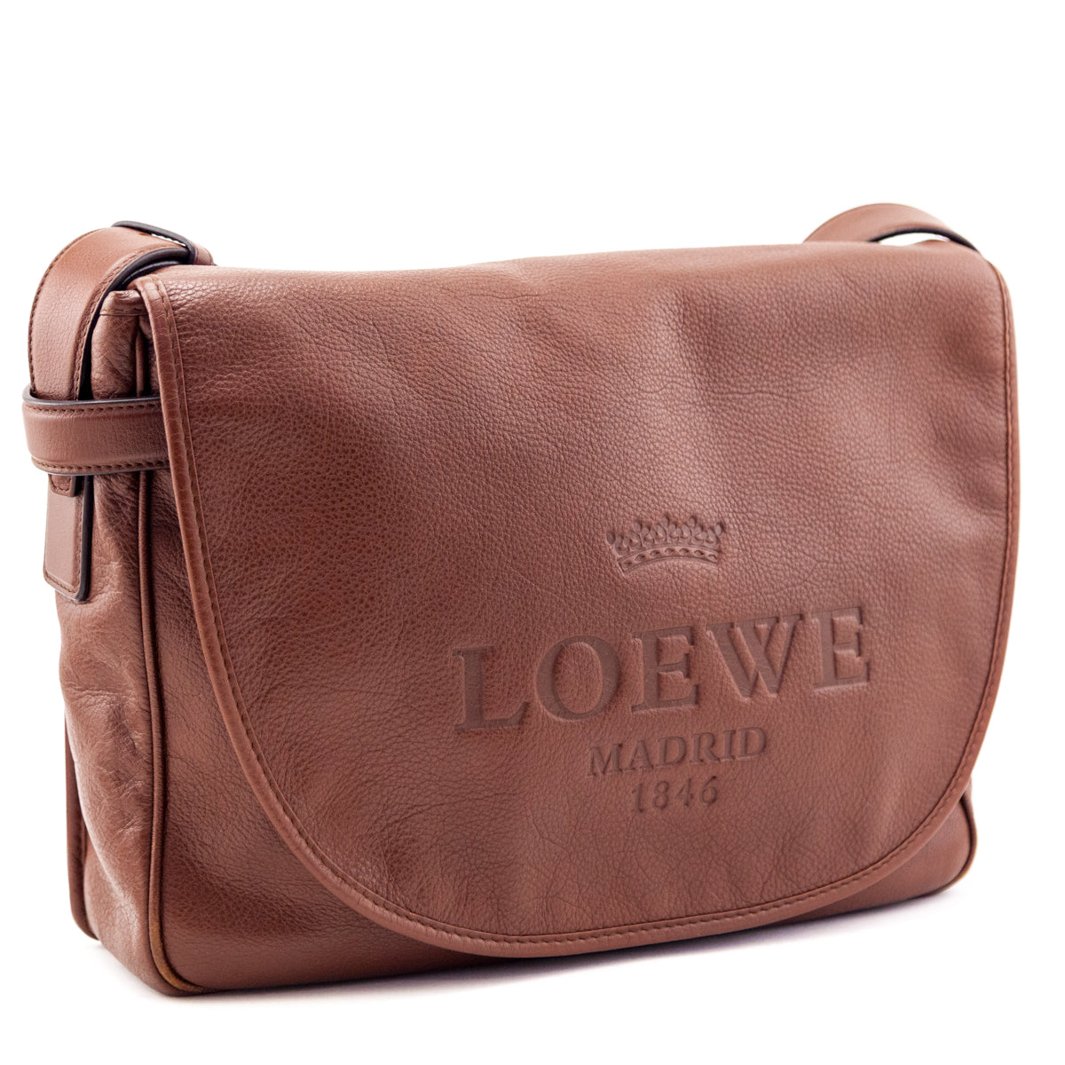 Loewe Brown Heritage Messenger - Love that Bag etc - Preowned Authentic Designer Handbags Preloved Fashions