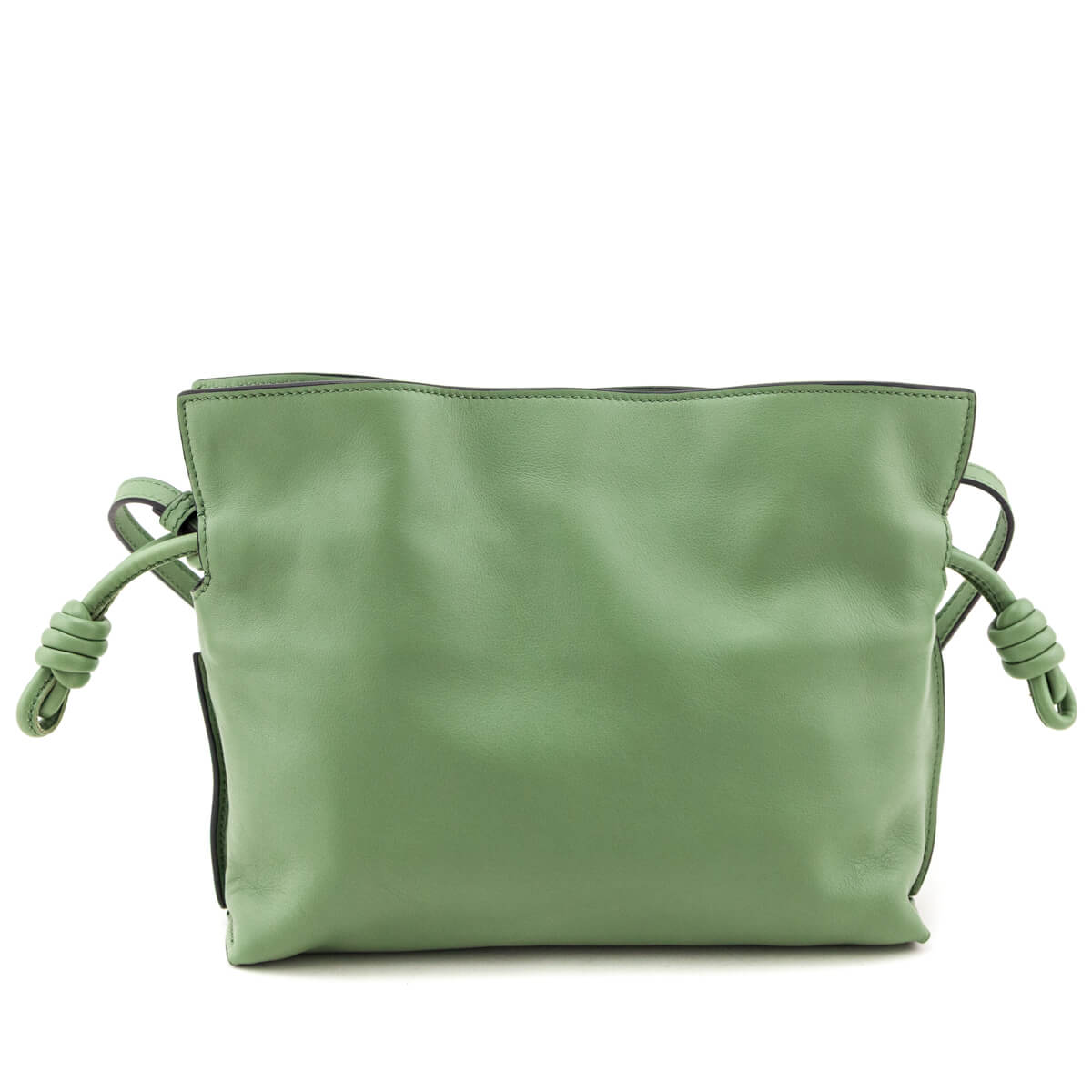 Loewe Green Calfskin Mini Flamenco Knot Clutch - Love that Bag etc - Preowned Authentic Designer Handbags Preloved Fashions