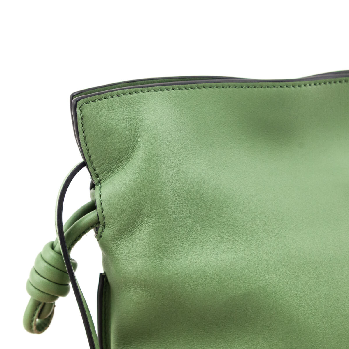 Loewe Green Calfskin Mini Flamenco Knot Clutch - Love that Bag etc - Preowned Authentic Designer Handbags Preloved Fashions