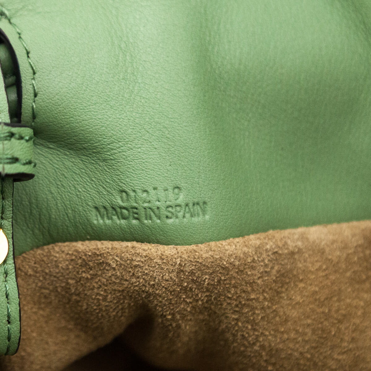 Loewe Green Calfskin Mini Flamenco Knot Clutch - Love that Bag etc - Preowned Authentic Designer Handbags Preloved Fashions