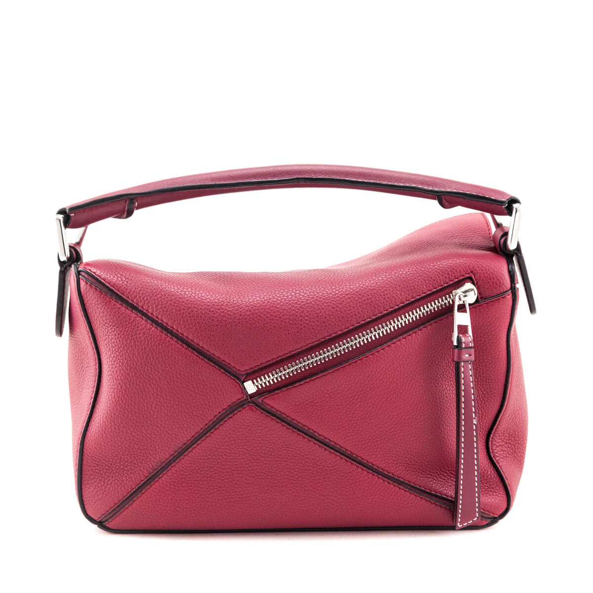 Loewe Raspberry Grained Calfskin Small Puzzle Bag - Love that Bag etc - Preowned Authentic Designer Handbags Preloved Fashions