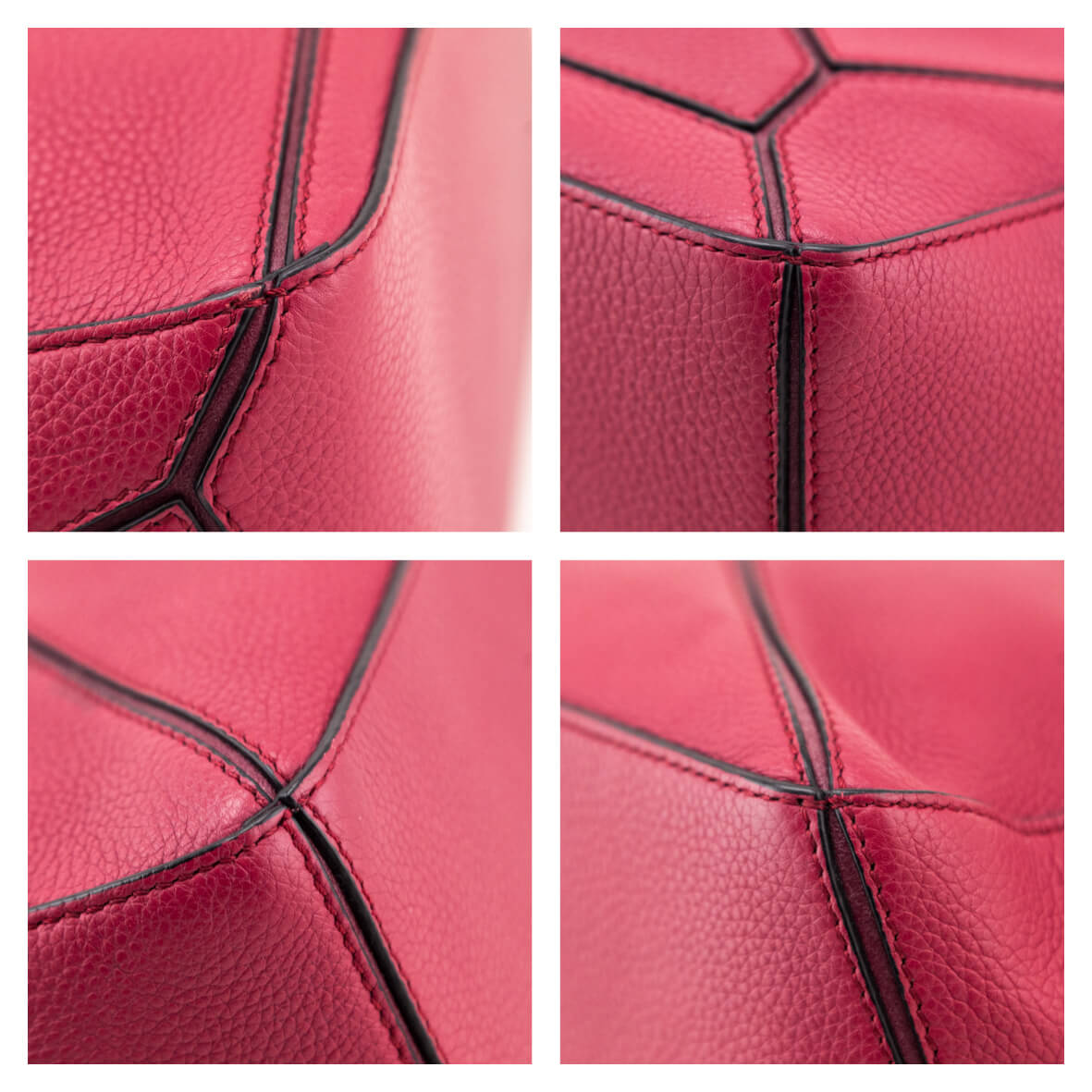 Loewe Raspberry Grained Calfskin Small Puzzle Bag - Love that Bag etc - Preowned Authentic Designer Handbags Preloved Fashions