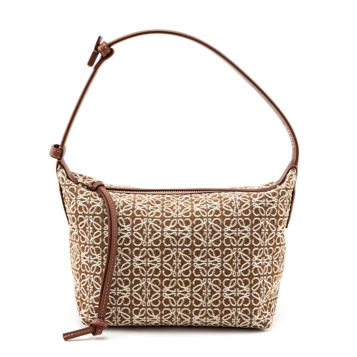Loewe Tan Jacquard Anagram Calfskin Small Cubi Bag - Love that Bag etc - Preowned Authentic Designer Handbags Preloved Fashions
