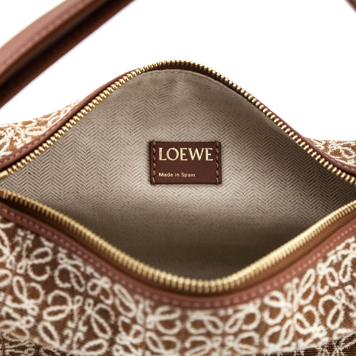 Loewe Tan Jacquard Anagram Calfskin Small Cubi Bag - Love that Bag etc - Preowned Authentic Designer Handbags Preloved Fashions