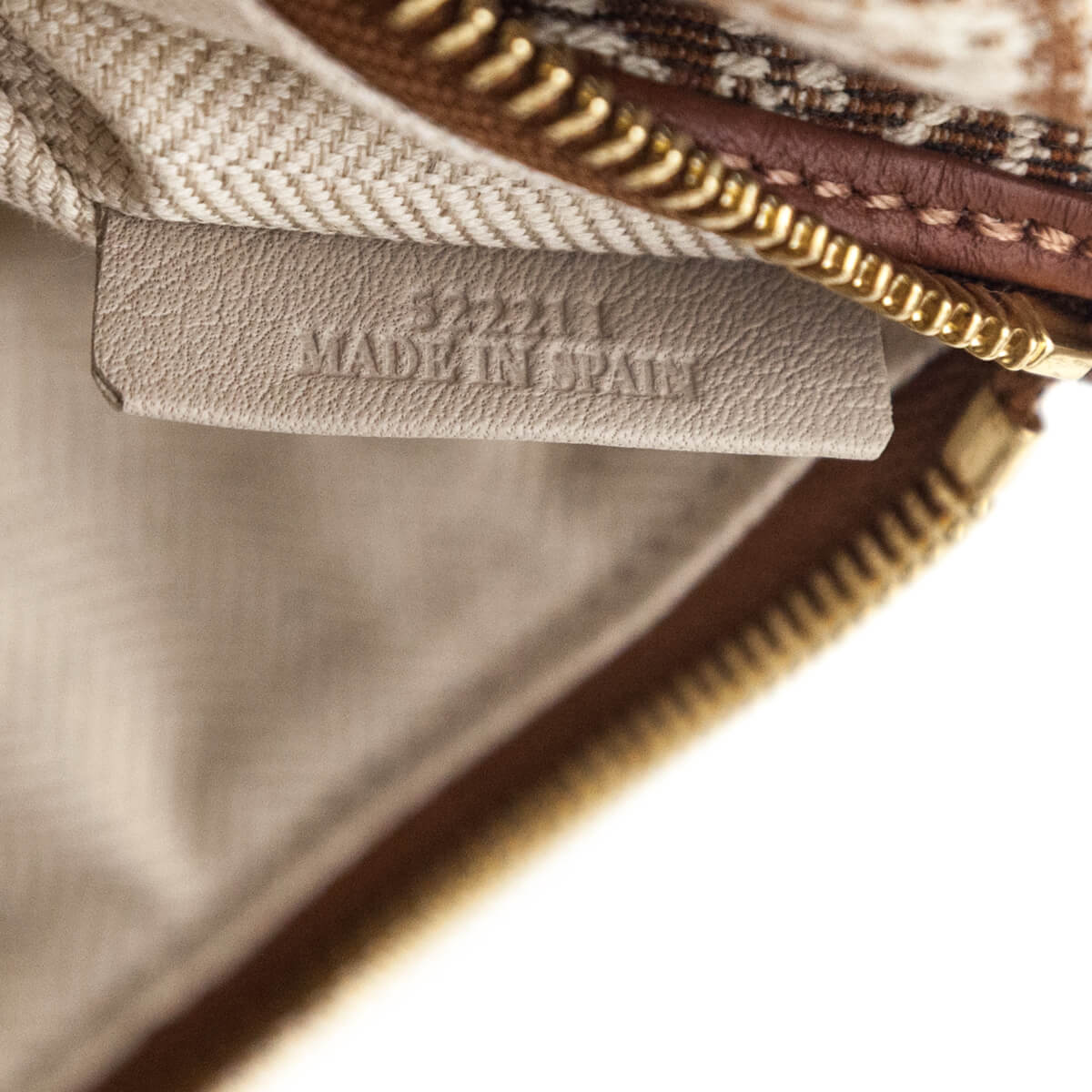 Loewe Tan Jacquard Anagram Calfskin Small Cubi Bag - Love that Bag etc - Preowned Authentic Designer Handbags Preloved Fashions