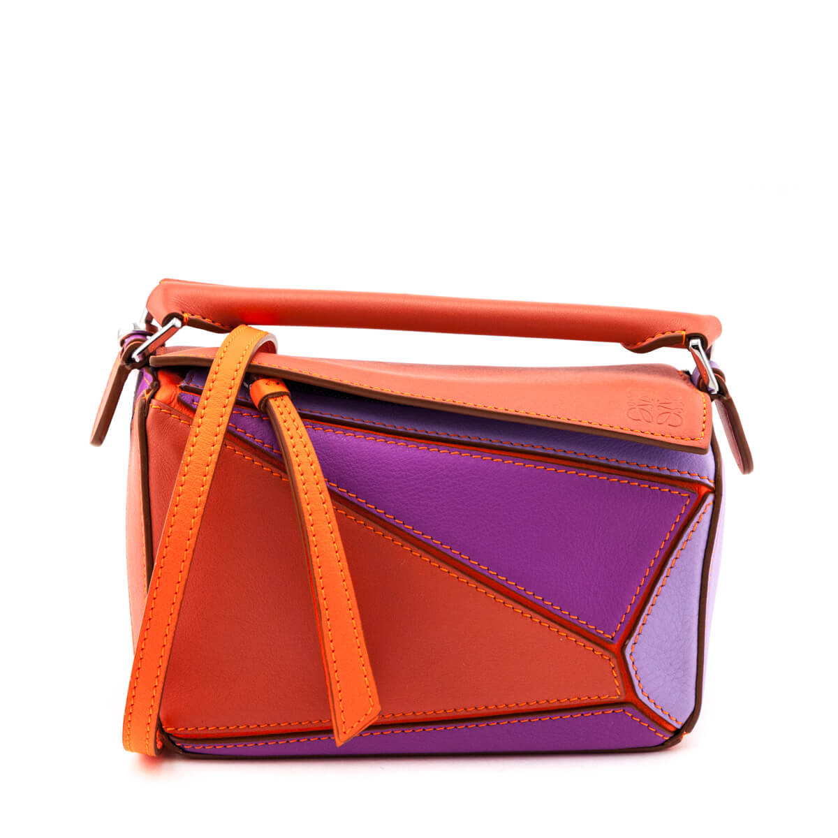 Loewe x Paula's Ibiza Orange Multicolor Mini Puzzle Edge Bag - Love that Bag etc - Preowned Authentic Designer Handbags Preloved Fashions