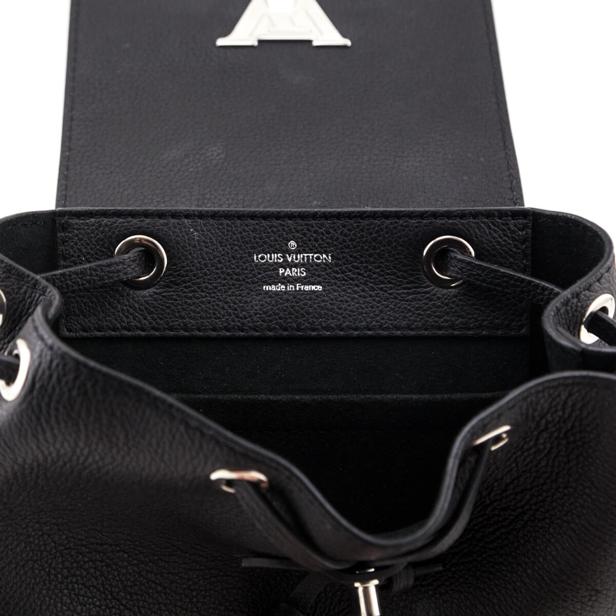 Louis Vuitton Black Calfskin Lockme Mini Backpack - Love that Bag etc - Preowned Authentic Designer Handbags Preloved Fashions