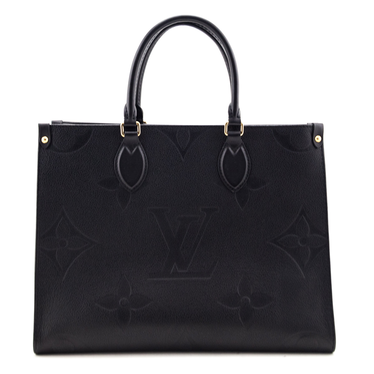 Louis Vuitton Black Empreinte Monogram Giant Onthego MM - Love that Bag etc - Preowned Authentic Designer Handbags Preloved Fashions