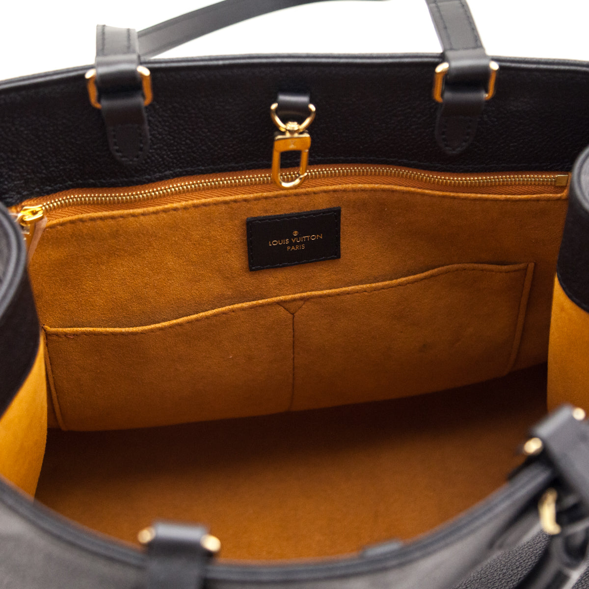 Louis Vuitton Black Empreinte Monogram Giant Onthego MM - Love that Bag etc - Preowned Authentic Designer Handbags Preloved Fashions