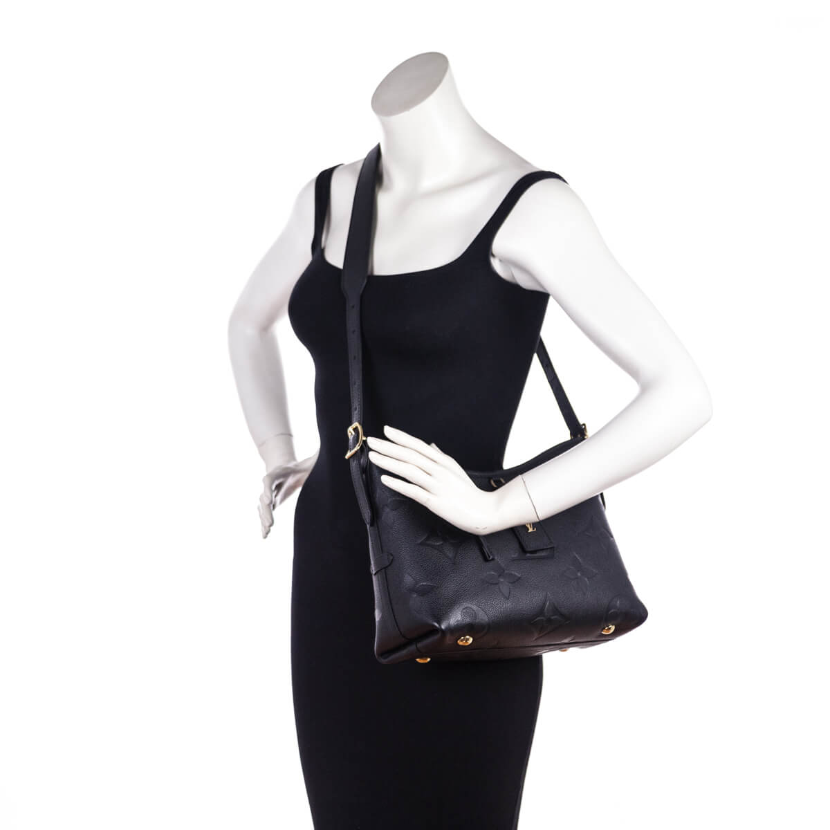 Louis Vuitton Black Monogram Empreinte CarryAll PM - Love that Bag etc - Preowned Authentic Designer Handbags Preloved Fashions