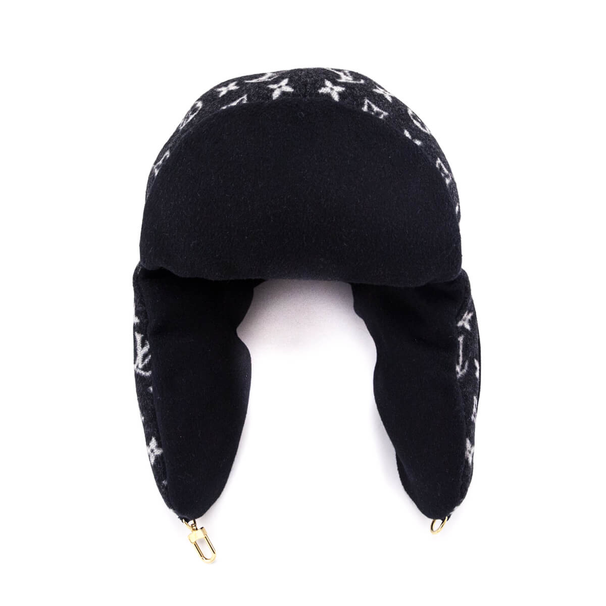 Louis Vuitton Black Wool Monogram Chapka Carry On Hat - Love that Bag etc - Preowned Authentic Designer Handbags Preloved Fashions