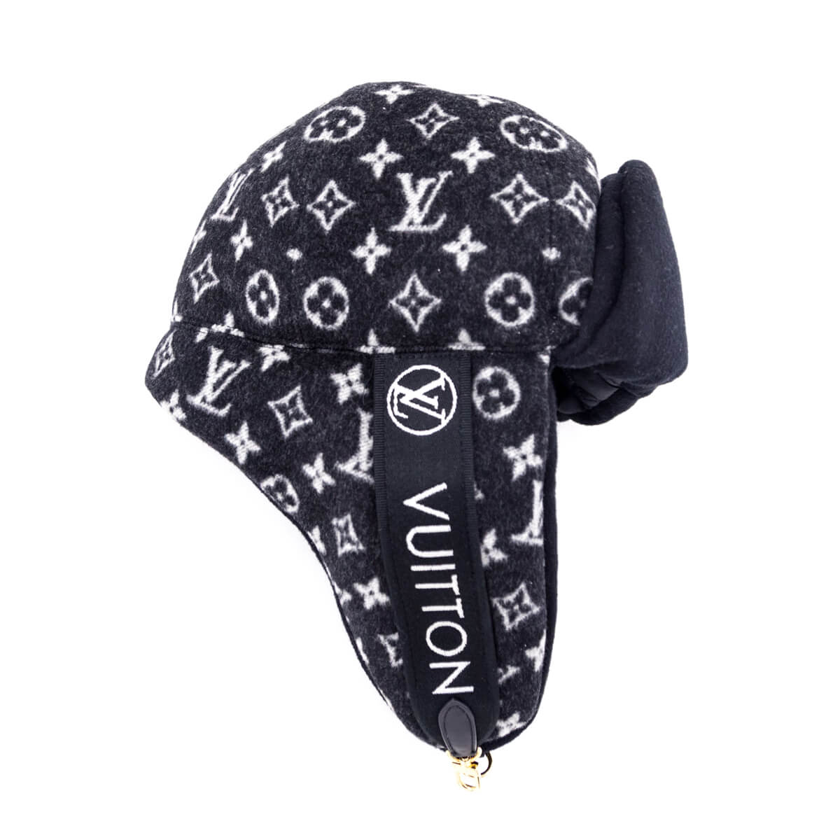 Louis Vuitton Black Wool Monogram Chapka Carry On Hat - Love that Bag etc - Preowned Authentic Designer Handbags Preloved Fashions