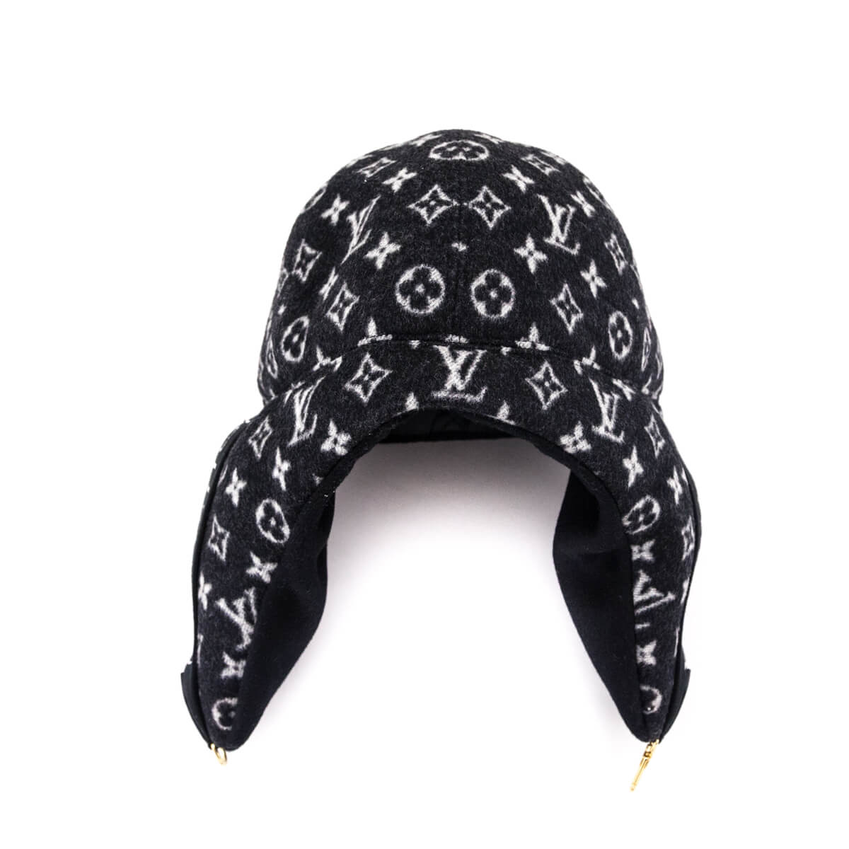 Louis Vuitton Black Wool Monogram Chapka Carry On Hat - Love that Bag etc - Preowned Authentic Designer Handbags Preloved Fashions