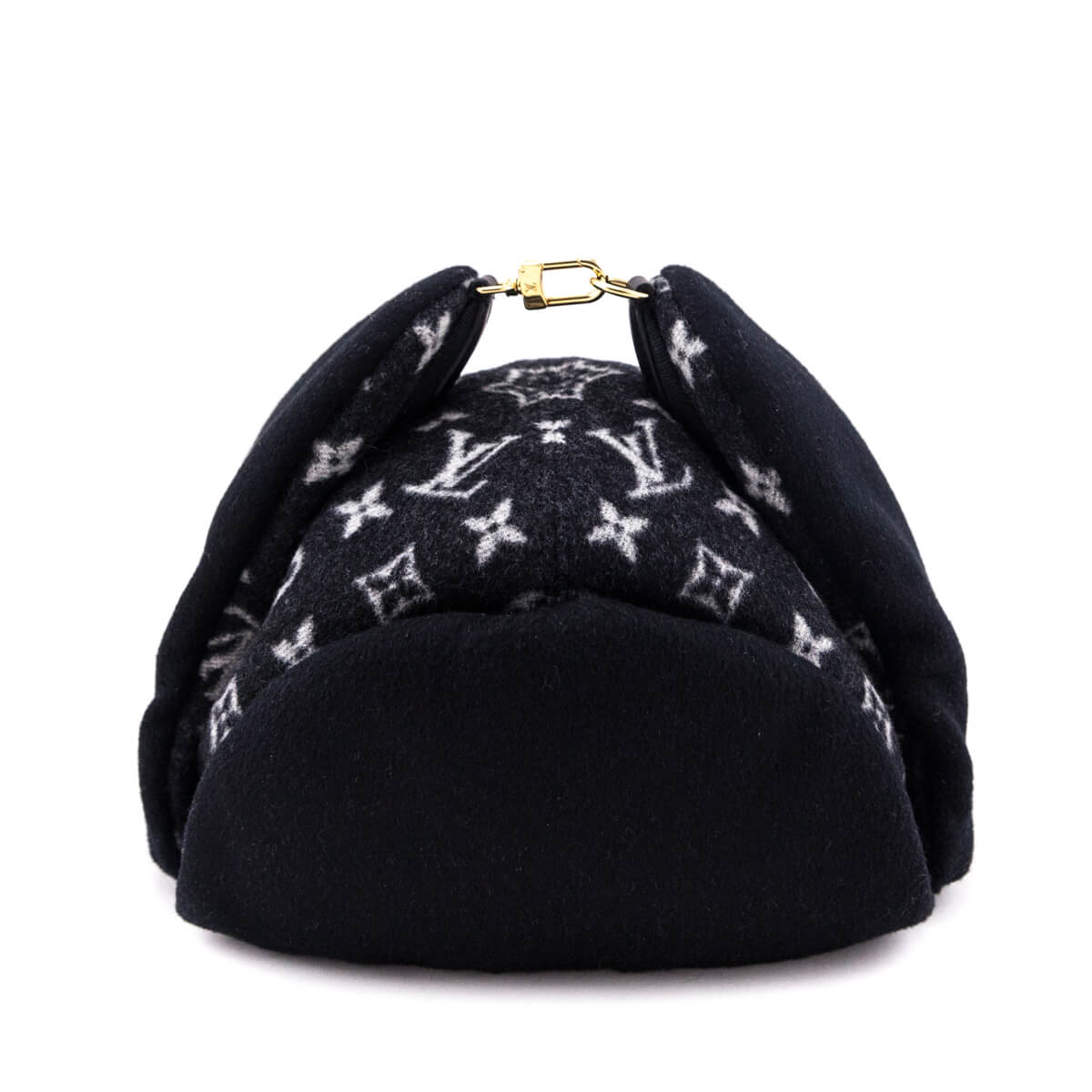 Louis Vuitton Black Wool Monogram Chapka Carry On Hat - Love that Bag etc - Preowned Authentic Designer Handbags Preloved Fashions